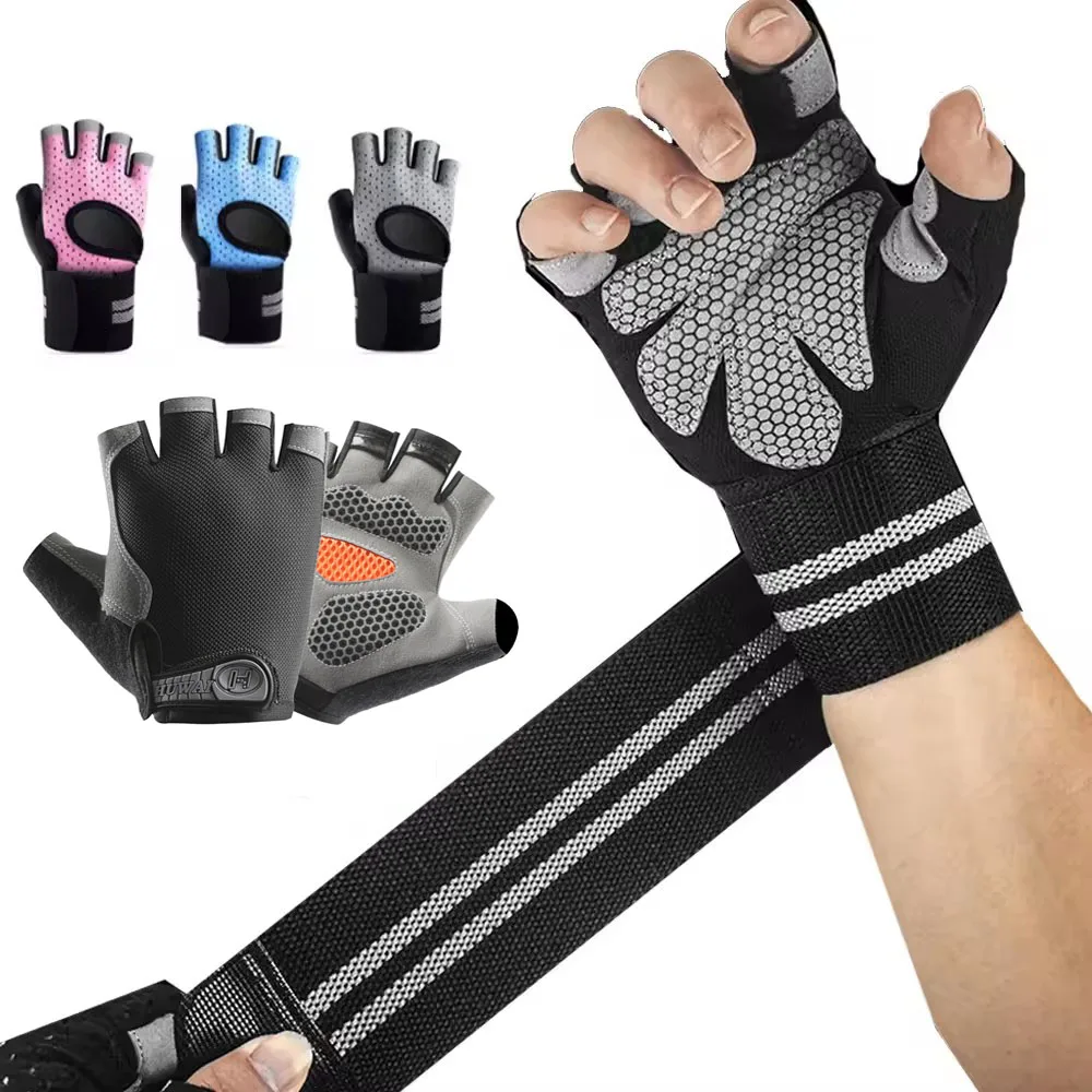 Crossfit Workout Gear - 1 คู่ Half Finger GYM Fitness
