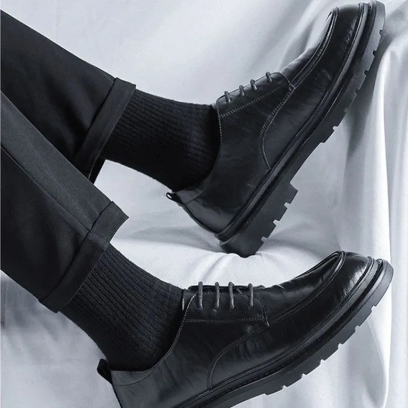 Lace Up รอบ Toe รองเท้าหนังผู้ - Crossfit Male บทวิจารณ์และราคา