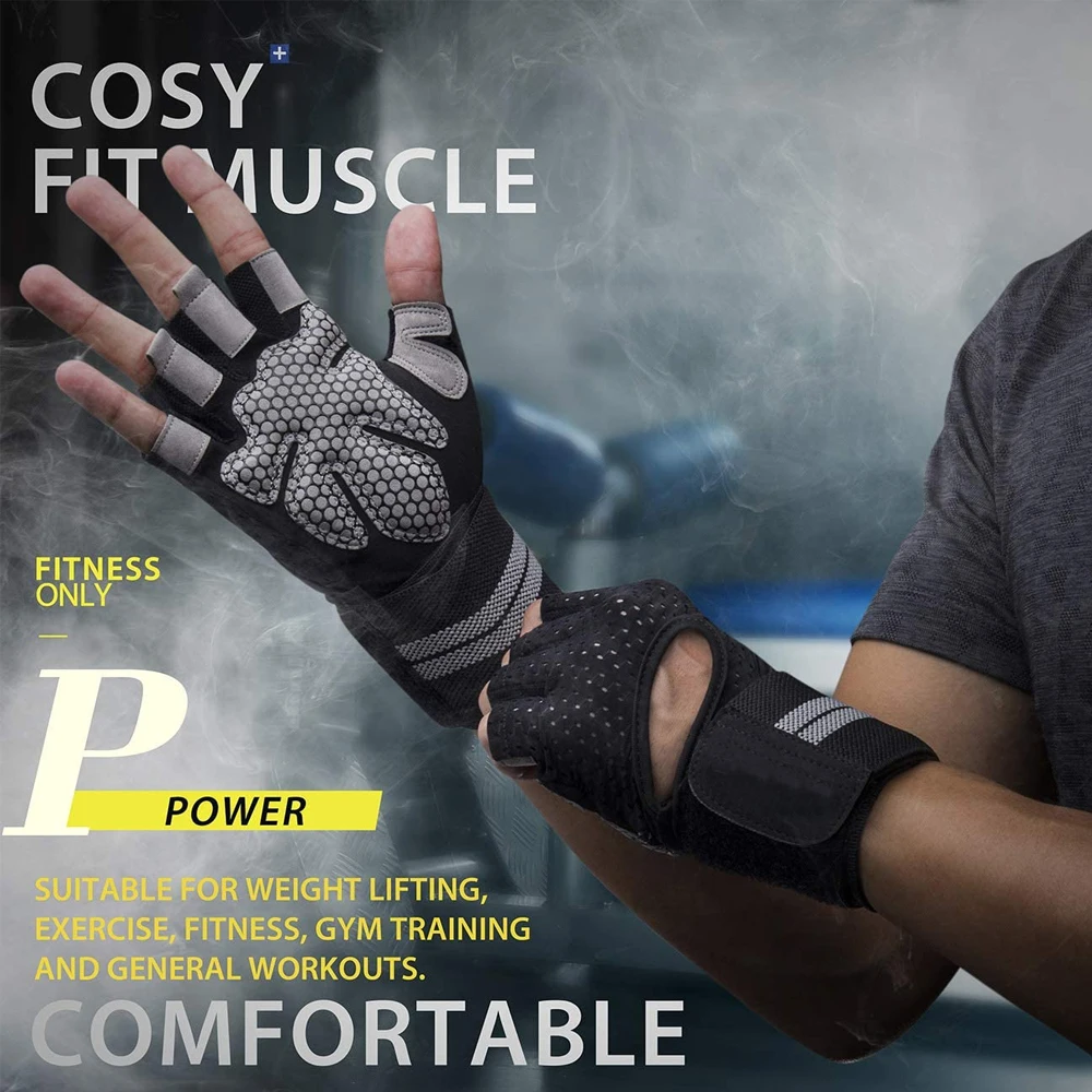 1 คู่ Half Finger GYM Fitness  - Crossfit Workout Gear บทวิจารณ์และราคา